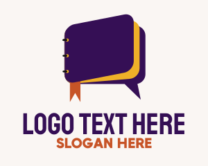 Message - Notebook Chat Bubble logo design