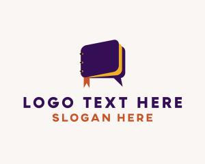 Comment - Notebook Chat Bubble logo design