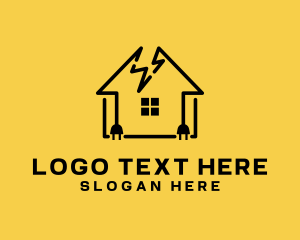 House - House Lightning Plug logo design