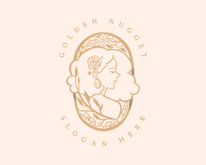 Floral Golden Woman  logo design