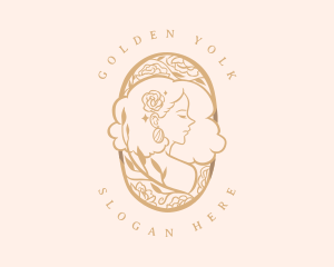 Floral Golden Woman  logo design