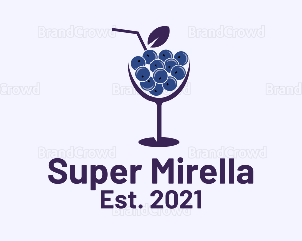 Blueberry Cocktail Drink Logo