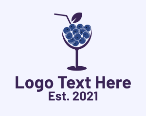 Mixed Drinks - Blueberry Cocktail Drink logo design