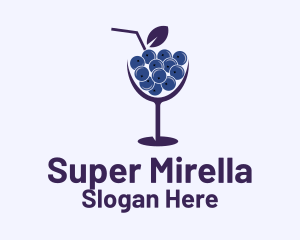 Blueberry Cocktail Drink  Logo