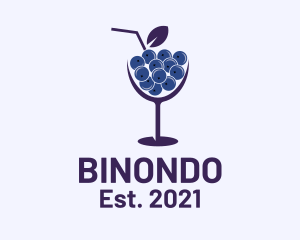 Bartender - Blueberry Cocktail Drink logo design