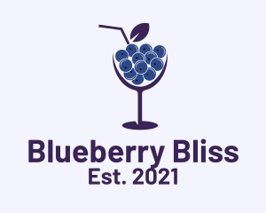 Blueberry Cocktail Drink  logo design