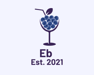 Liquor - Blueberry Cocktail Drink logo design