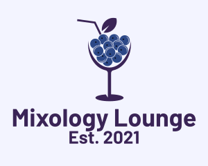 Cocktail - Blueberry Cocktail Drink logo design