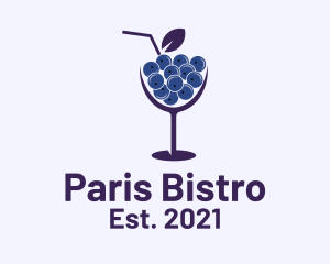 Blueberry Cocktail Drink  logo design