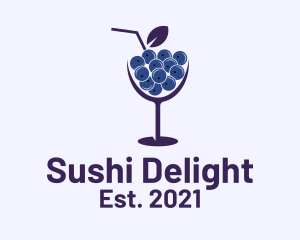 Blueberry Cocktail Drink  logo design