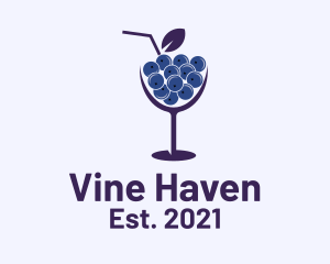 Blueberry Cocktail Drink  logo design