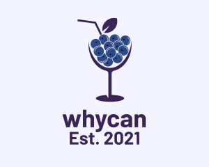 Wine Bar - Blueberry Cocktail Drink logo design