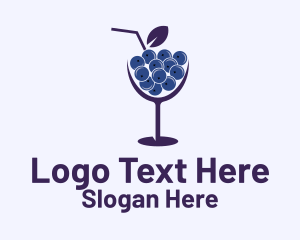 Blueberry Cocktail Drink  Logo