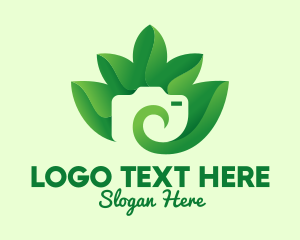 Photography - Green Eco Leaves Camera logo design