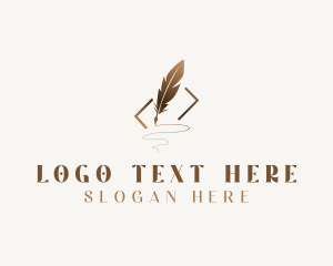 Author - Feather Quill Writing logo design