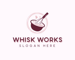 Whisk Baking Bowl logo design