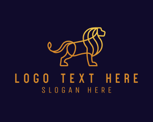Luxury Lion Monoline logo design