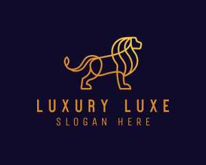 Luxury Lion Monoline logo design