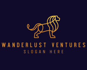 Luxury Lion Monoline logo design