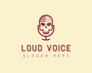 American Skull Microphone logo design