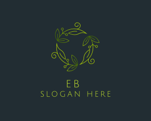 Meditation - Green Leaves Ornament logo design