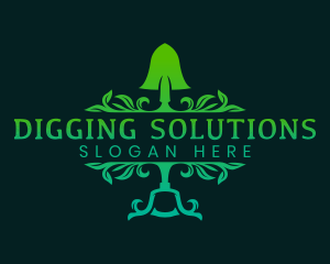 Shovel Landscaping Gardening logo design