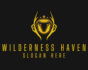 Lodge - Golden Deer Horns logo design