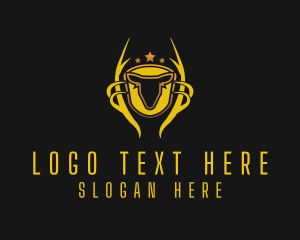 Deer - Golden Deer Horns logo design