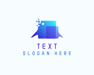 Pixel Speech Bubble logo design