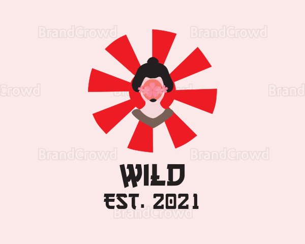 Geisha Woman Sakura Logo