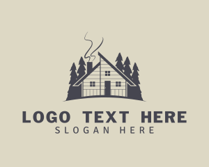 Lodge - Forest Wooden Cabin logo design