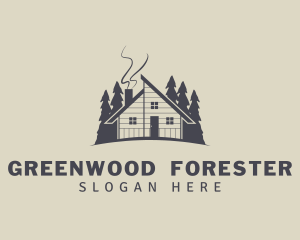 Forest Wooden Cabin logo design