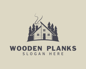 Forest Wooden Cabin logo design