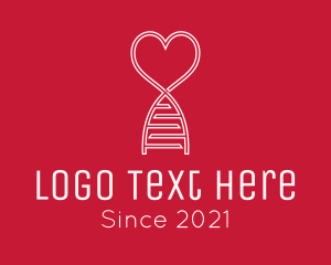 Genetics - Love DNA Strand logo design