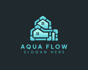 House Pipe Plumbing Repair logo design