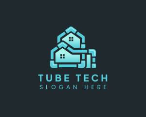 Tube - House Pipe Plumbing Repair logo design