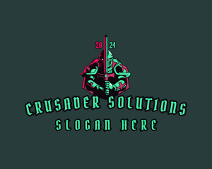 Crusader - Medieval Armor Knight logo design