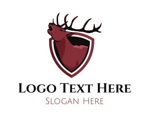 Stag - Roaring Stag Deer logo design