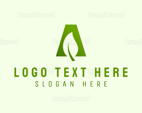 Organic Leaf Letter A Logo