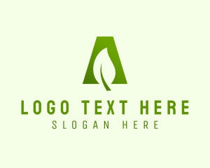 Vegan - Organic Leaf Letter A logo design