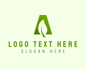 Organic Leaf Letter A  Logo