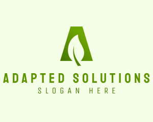 Organic Leaf Letter A  logo design