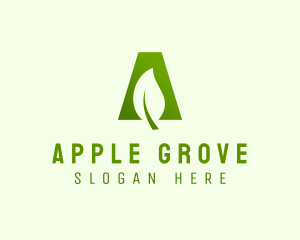 Organic Leaf Letter A  logo design