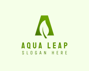 Organic Leaf Letter A  logo design