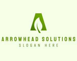 Organic Leaf Letter A  logo design