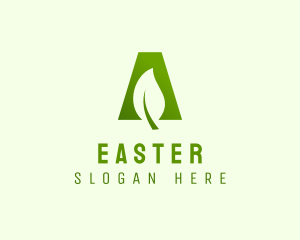 Vegan - Organic Leaf Letter A logo design