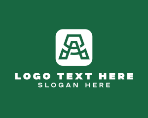 Robot - Mobile App Letter A logo design