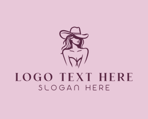 Cowboy Hat - Texas Cowgirl Rodeo logo design