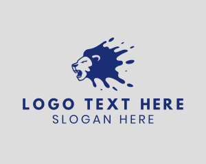 Ink - Lion Ink Blot logo design