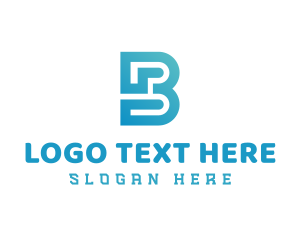 Blue - Modern Gradient Letter B logo design